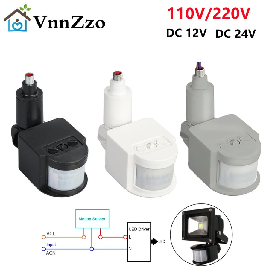 12V Motion Sensor 220V 110V PIR Movement Detector Automatic Infrared