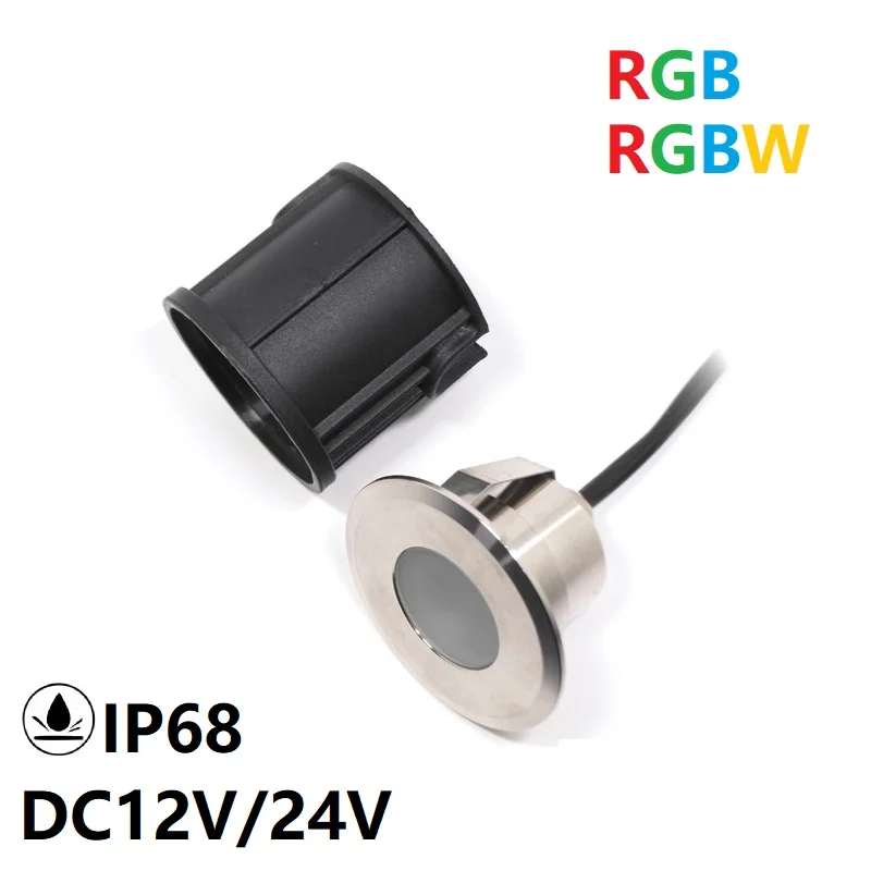 Outdoor Waterproof Led Lamp garden decoration lamps Garden Deck Terrace Floor Light RGB RGBW Recessed Inground Spot Short 12V 24V IP68 Stainless Steel