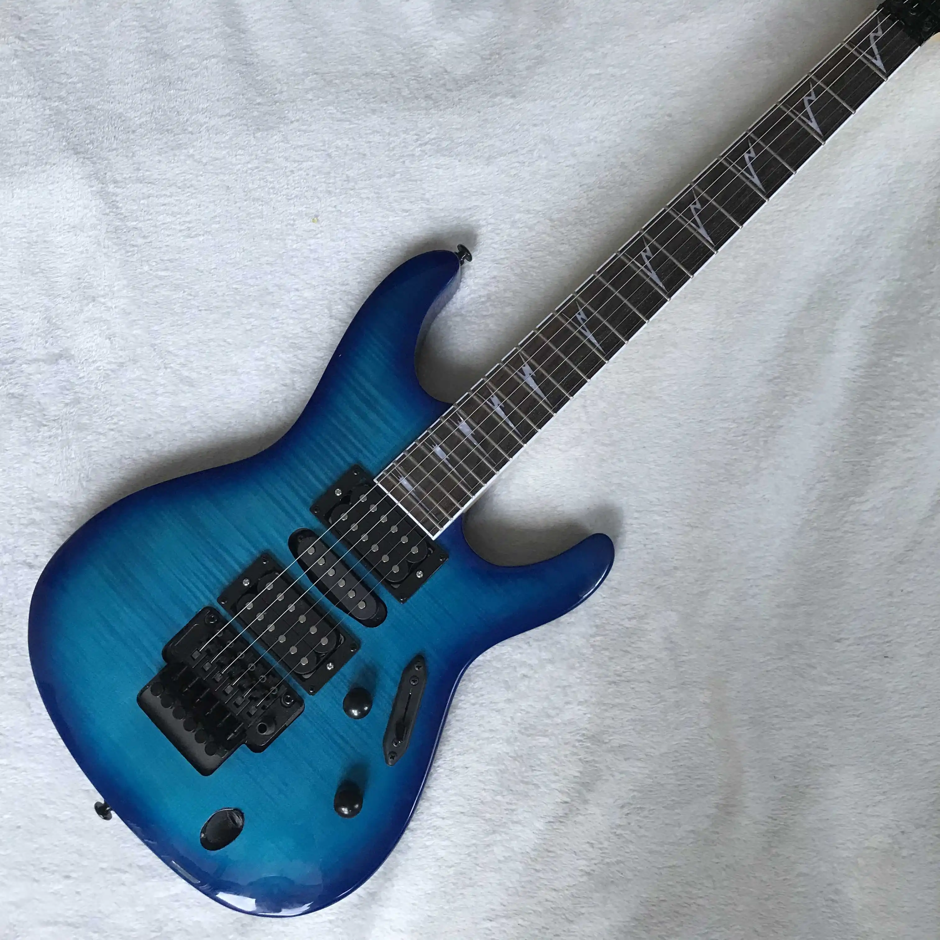 

Free shipping,blue, special-shaped, white decoration, electric guitar,2022 new pop, high-end custom