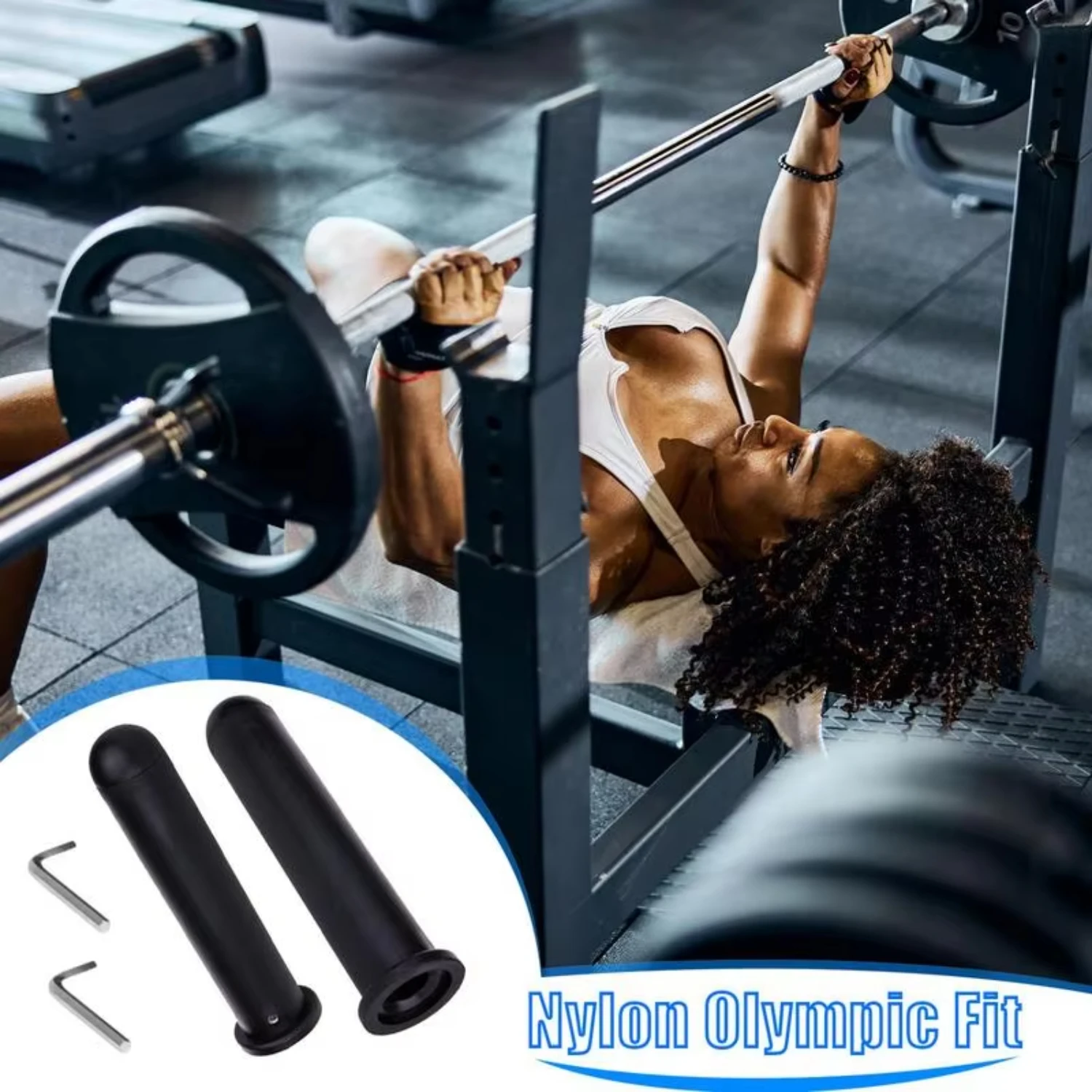 Barbell Sleeve 2pcs Dumbbell Adapter Weightlifting Converts 1 Weight Plate Posts To 2 Weight Plate Posts Grip