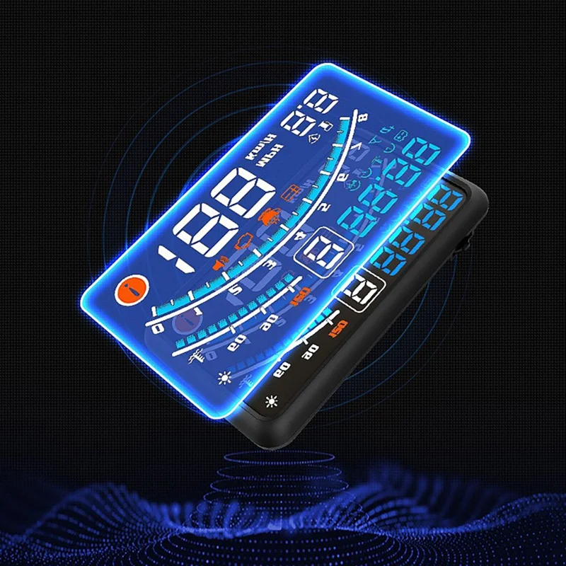   HUD ÷  ÷, ڵ OBDII EUOBD Ʈ ˸, , 5.5 ġ RPM KM/H MPH