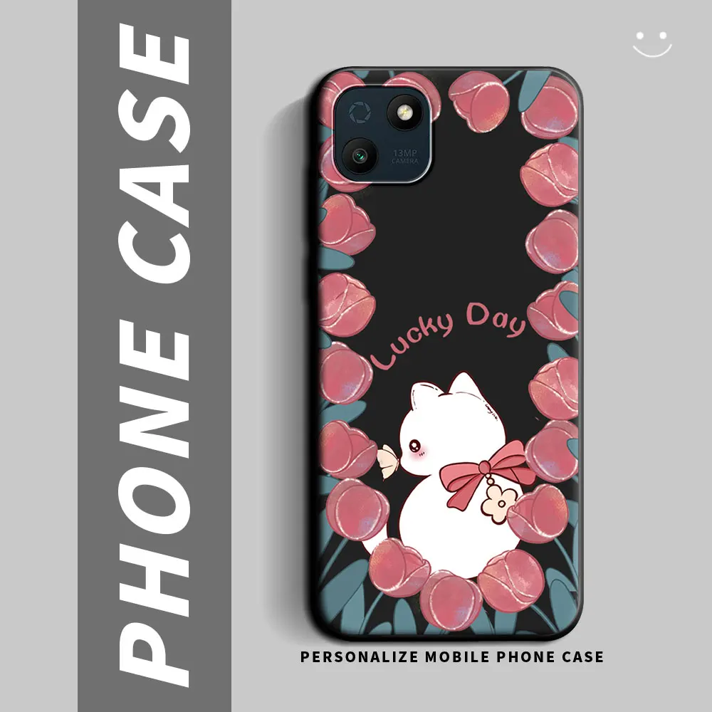 Cartoon Cute Flower Shockproof Silicone Soft Phone Case with Back Cover Shell