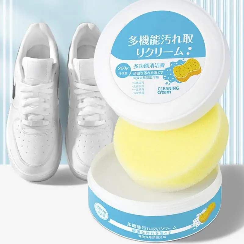 

200g White Shoes Cleaning Cream Multi-functional Pasty Cleaner Stains Remover Brightening Sneaker Cleaner Cleansing Gel for shoe