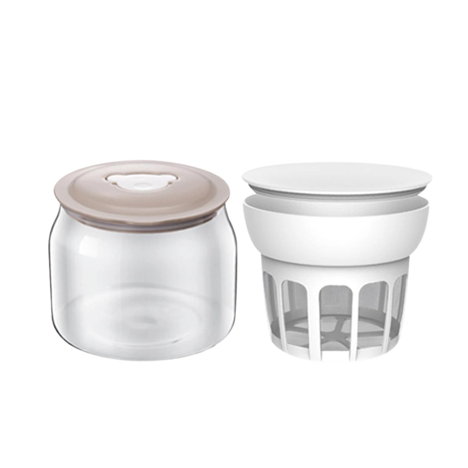 Greek Yogurt Filter with Lid Food Strainer Household Nut Milk Container