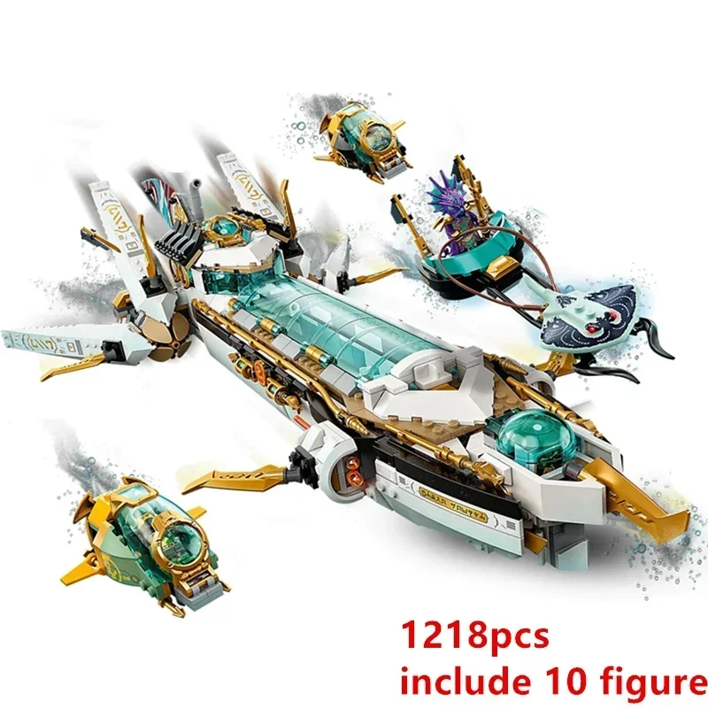 1218pcs Hydro Bounty Submarine Mech Sub Speeder 71756 Building