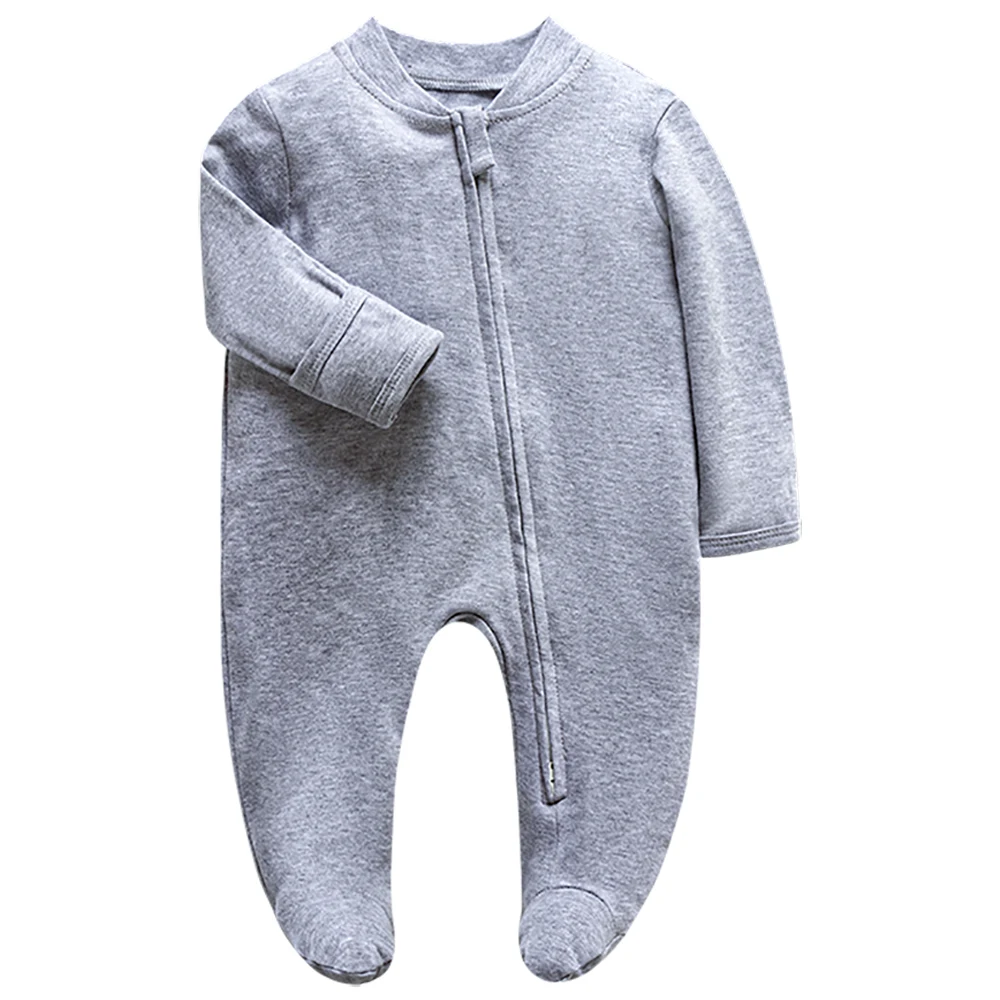 Baby Sleepsuit Baby Clothes Footed Pajamas for Newborn 0-3 Months Girls and Boys Long Sleeve Sleepwear Zipper Cotton