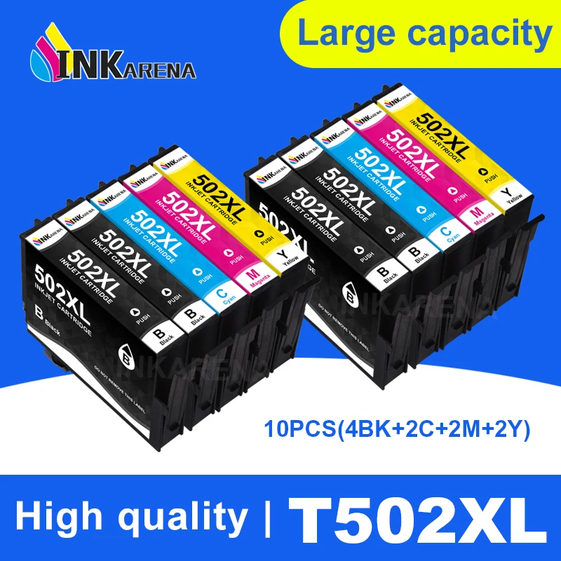 Cartucho de Tinta Completo com Chip Compatível com Impressoras Epson Xp5100 Xp5105 Wf2860 Wf2865 5100 2860 2865 Workforce T502xl 502 502xl