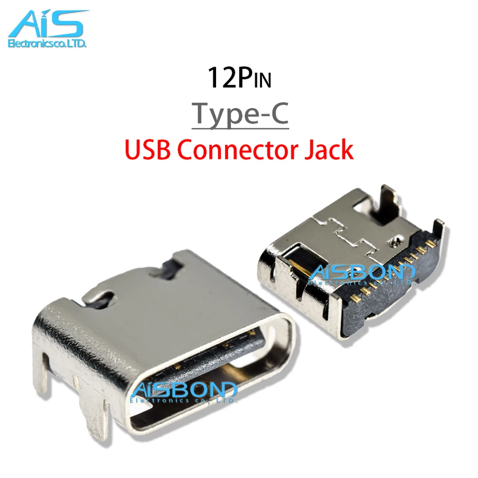 5Pcs/Lot 12Pin Type C Type-C USB Charging Port Jack socket charger