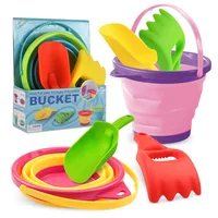Children Beach Bucket Foldable Sand Toy Portable Play Summer Beach Water Game Telescopic Bucket Kids Toys Multi Purpose Storage 1
