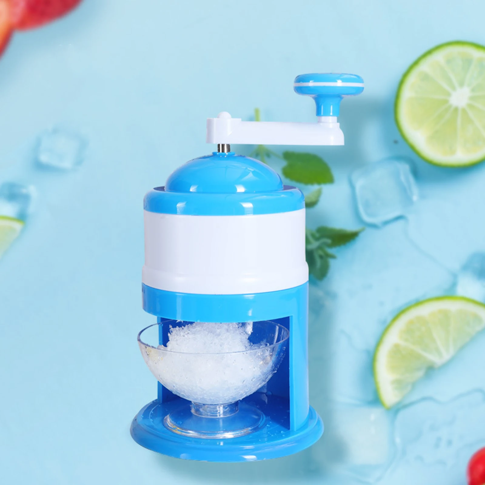 Manual Ice Crusher Portable Mini Hand Shaved Ice Machine Crushed Ice Maker with Ice Cube Tray for Kitchen Restaurants Bars Cafe 4