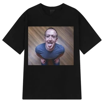 Funny Brain Rotting Expression T-shirt Mark Zuckerberg Good Joke T-shirt for Women Short-sleeve T-shirt 1