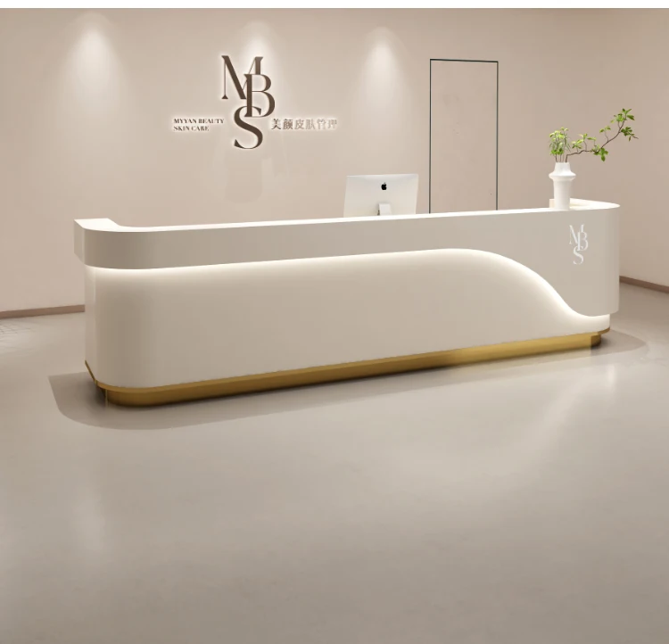 Description Picture 6 of itemInformation Luxury Reception Desks Office Shop Conference Salon Mobile Front Reception Desks Lectern Mostrador Furniture