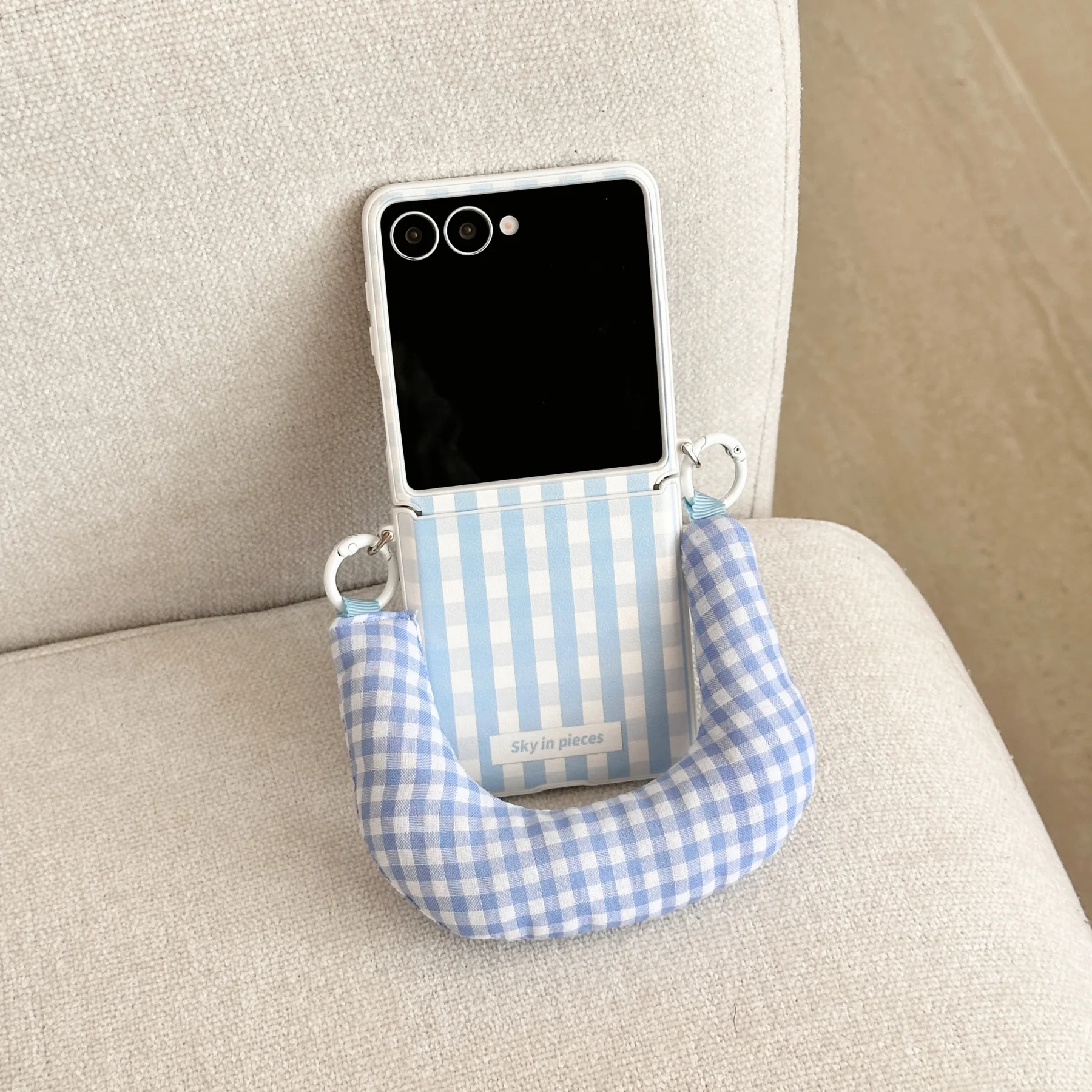 Cute Fresh Candy Colored Striped Soft Rope Portable Phone Case Back Cover