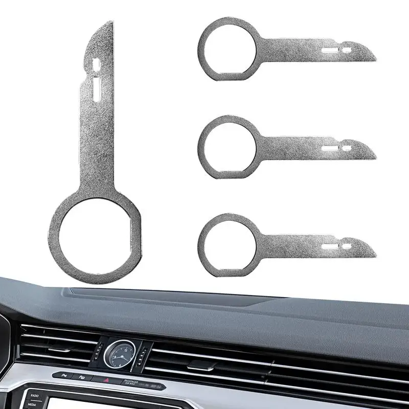 

Набор инструментов для удаления радиоприемника, 4 шт., разборка ключа хоста Dvd, инструменты для ремонта автомобиля из нержавеющей стали с простыми рукоятками для большинства автомобилей