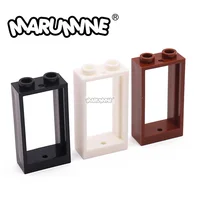 Marumine Building Blocks Part 60593 Window Frame 1x2x3 Classic City Build MOC Accessories Compatible with 60602 Clear Glass Toys 1