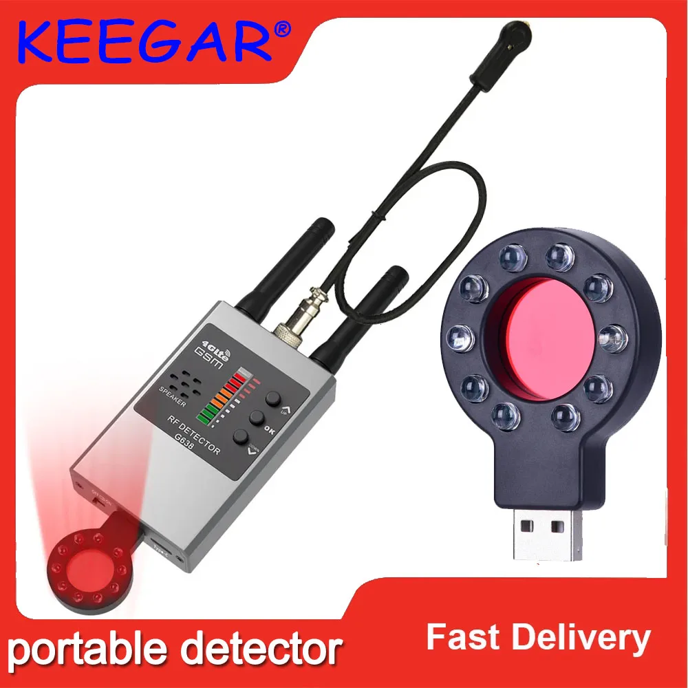 

Profession RF Signal Detector Anti-Spy Tapping Anti Detector Eavesdropping Pinhole Audio Bug GSM Device Finder Anti Spy Gadgets