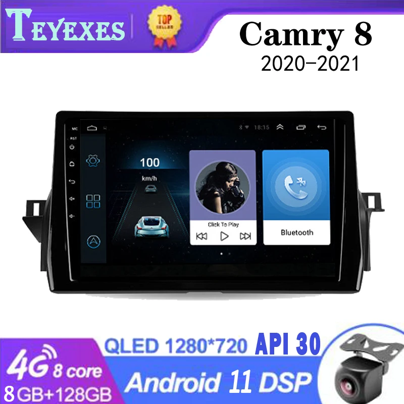 

2 Din 8+128G Android 11 Carradio For Toyota Camry VIII 8 XV70 2020 - 2021 Car Radio Multimedia Video Player Navigation GPS 2din