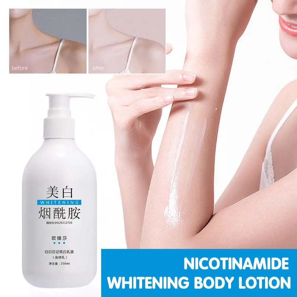 

Body Whitening Cream Nicotinamide Whitening Body Lotion Moisturizing Brighten Skin Tone Hide Pore Refreshing Skin Care 250g