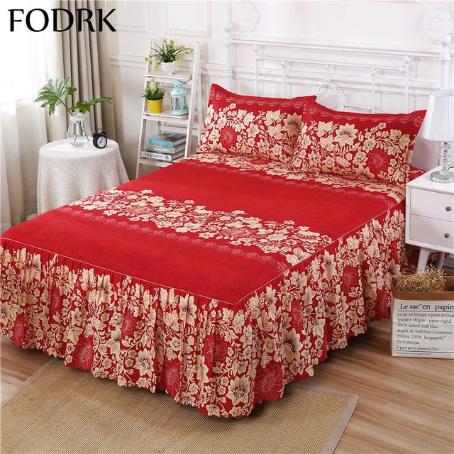 Sabana Bajera 180x200 Rojo Sabanas Cama Copo De Nieve Juego de Sabanas  Ajustable Suaves, Elastico Funda Colchon con 2 Funda Almohada 50x80 cm,  para