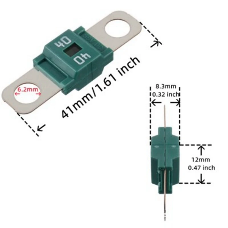 2 X ANS-H Car Fuse Holder And 2 X High Current Bolt On Midi Fuses 40A Amp Plastic Car Flat Fuses For Cars, Trucks, Vehicles 50A