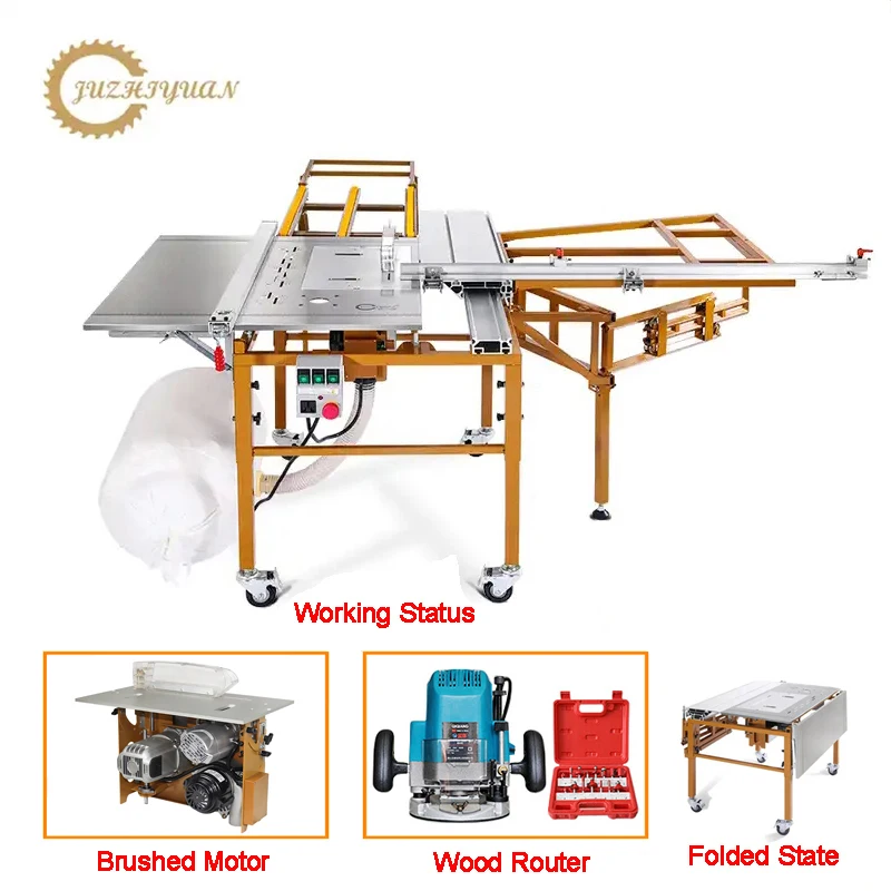 

New Woodworking Saw Table Multi-functional Dust-free Cutting Saw Woodworking Set Precision Orbital Sliding Table Saw