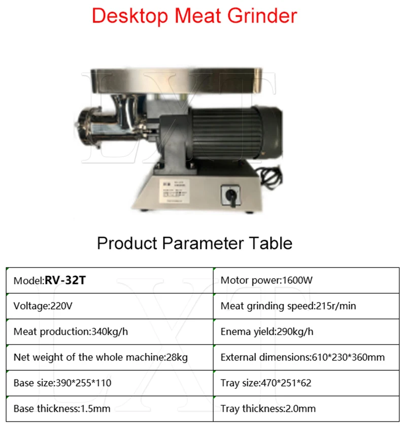 Description Picture 6 of itemElectric Meat Mincer Grinder 1300W Commercial Kitchen Chopper Food Processor Sausage Maker Machine Home Appliance
