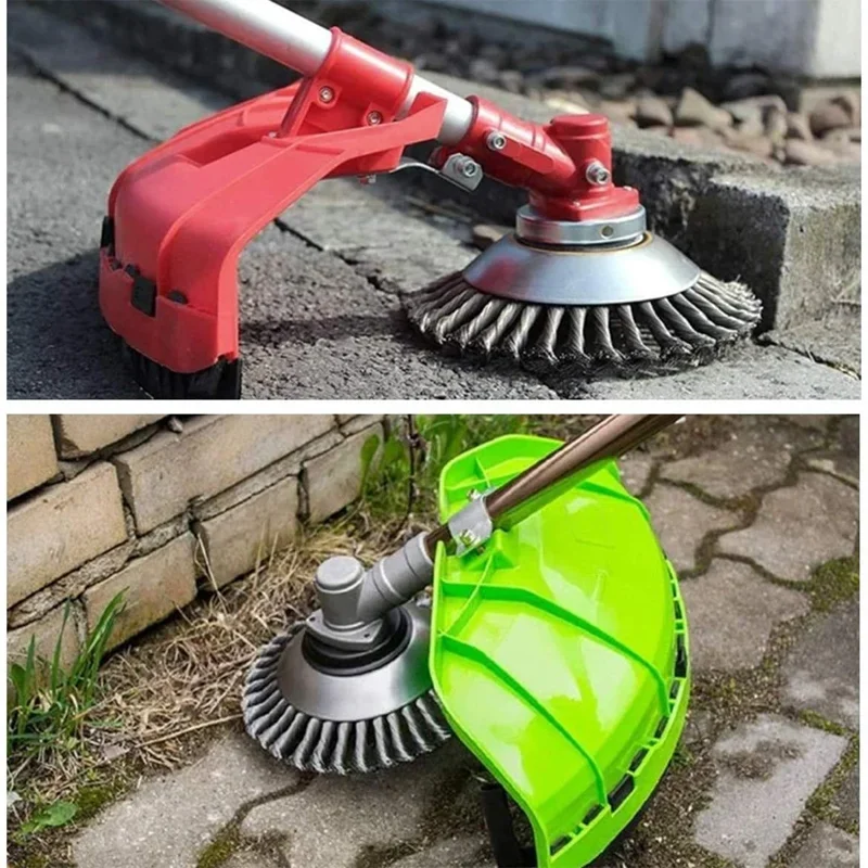 Grass Trimmer Head Lawn Mower Trimmer Blade Wire Brush Trimmer Head 6/8inch Steel Universal Grass Trimmer Blade Head Lawnmower Blade Adapter Garden Tool