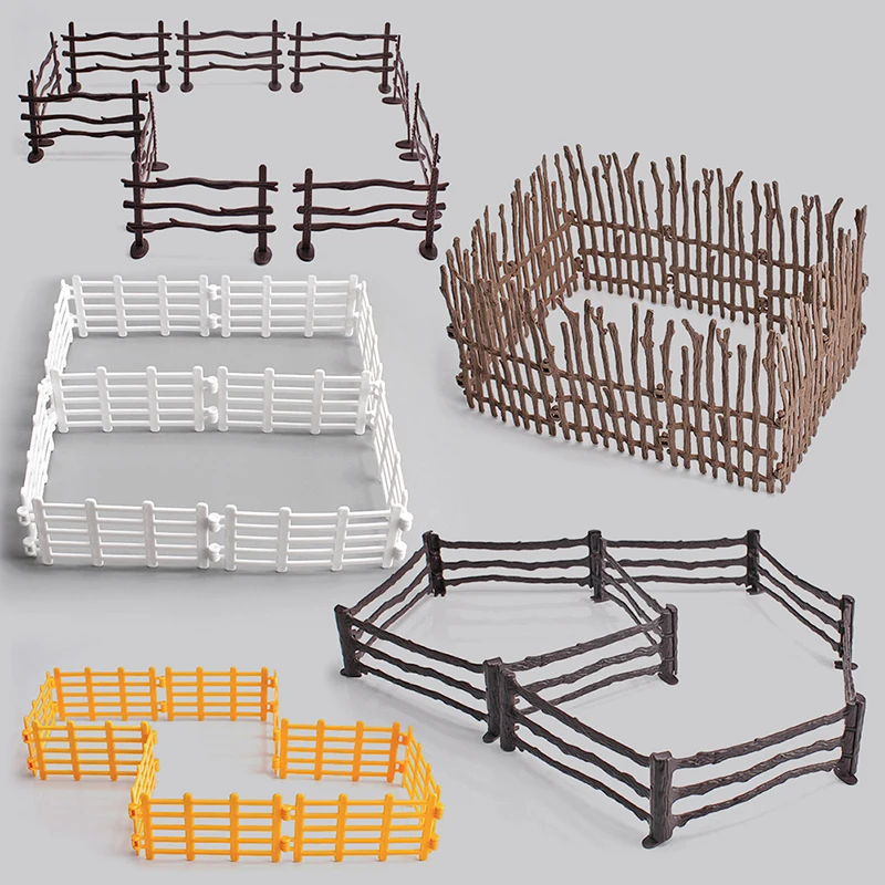 

1 Set Simulation Farm Ranch Fence Animals Poultry Fence Model Ornament Zoo Figurines Fence DIY Kids Toys Garden Decor