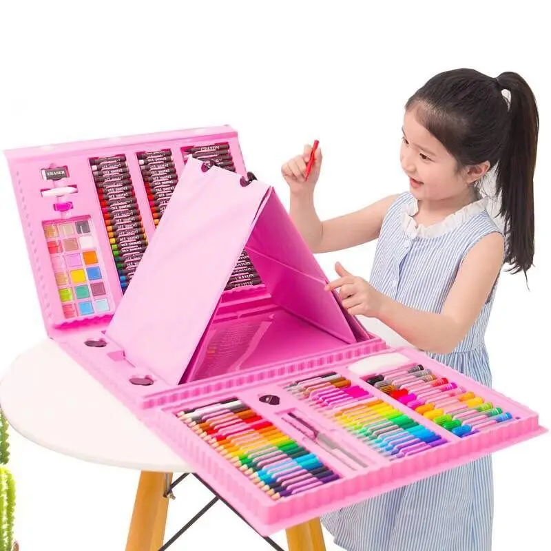 Children's Drawing Set, 208/150/86pcs Sketch Doodle Art DIY All-in-One Toolkit with Portable Case, Safe Non-Toxic Gift for Kids