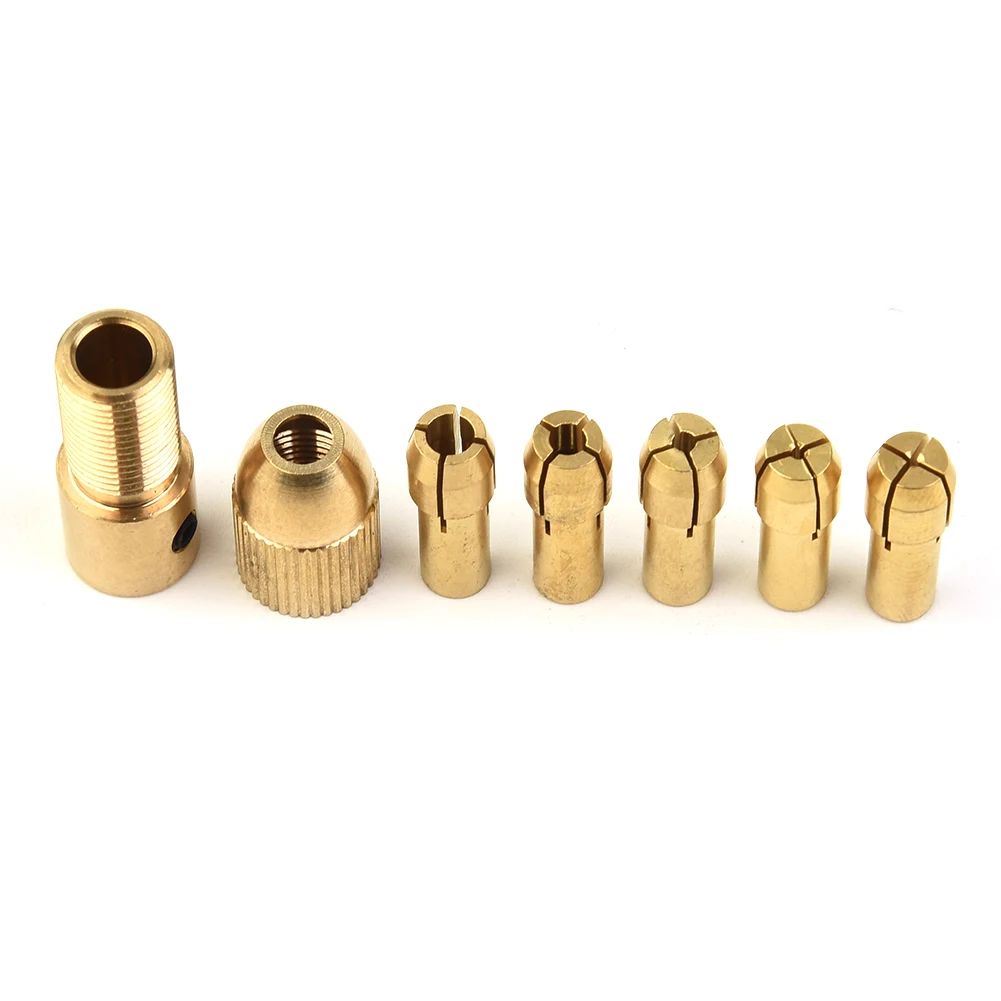 

7pcs/Set High Quality Brass Mini Drill Chuck 0.5 /1.0/ 1.5/ 2.5/ 3.0mm Woodworking Tools Herramientas Ferramentas Furadeira