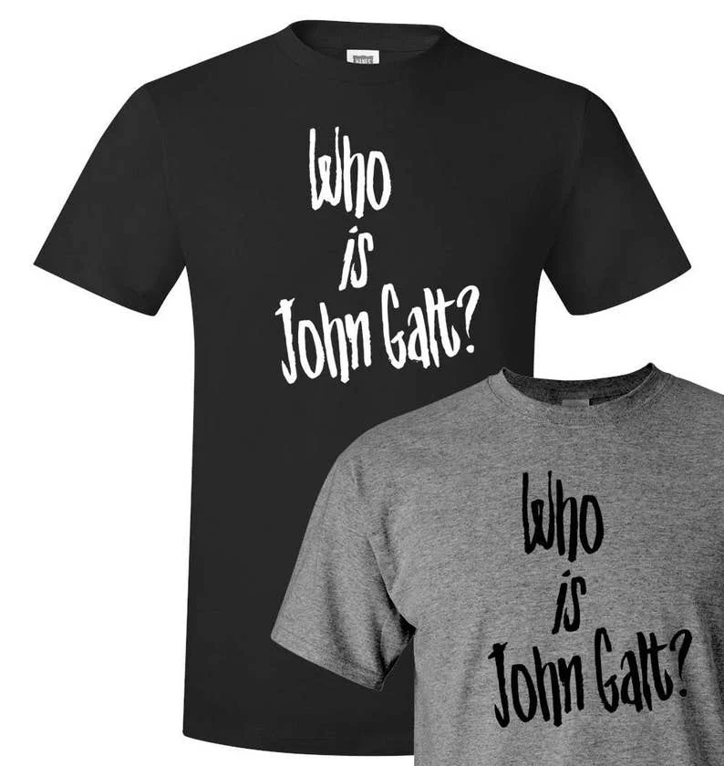 Chi È John Galt-Shirt Atlas Shrugged Ayn Rand Oggettivismo Dystopia Individual Cult Classic Sleeve Future Educational Egoism Ration