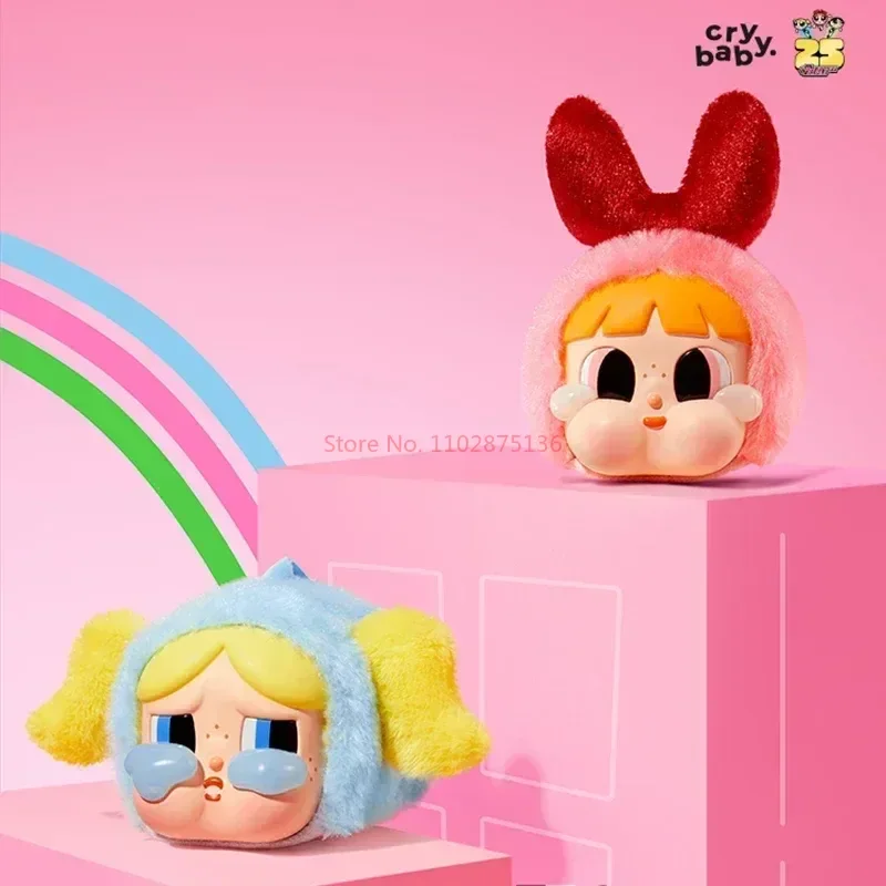 Crybaby Powerpuff, виниловые фигурки для девочек, имитация лица, плюшевые игрушки, украшение, таинственная коробка, экшн-фигурки, куклы, модный подарок для детей