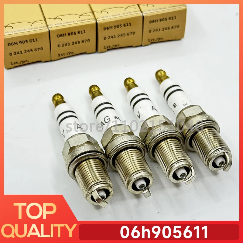 4PCS-06H905611-0241245670-Iridium-Spark-Plug-For-Audi-A4-A5-1-8L-2-2L ...