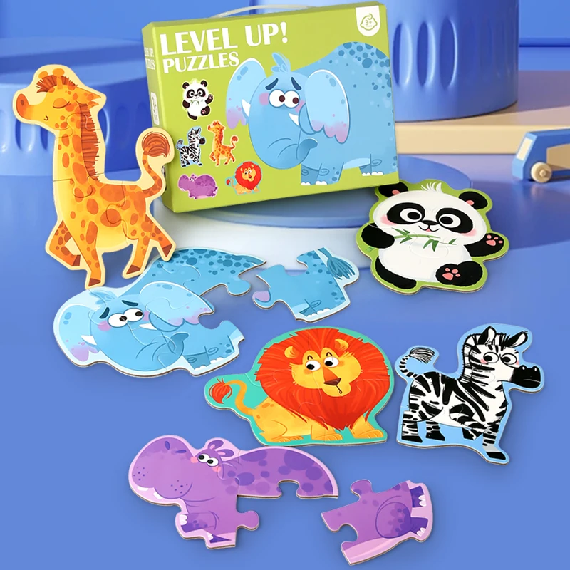 Lovely Wooden Cartoon Animal Jigsaw Puzzles Game Montessori Baby Puzzle Toy for Kindergarten Kid Early Learning Education 2