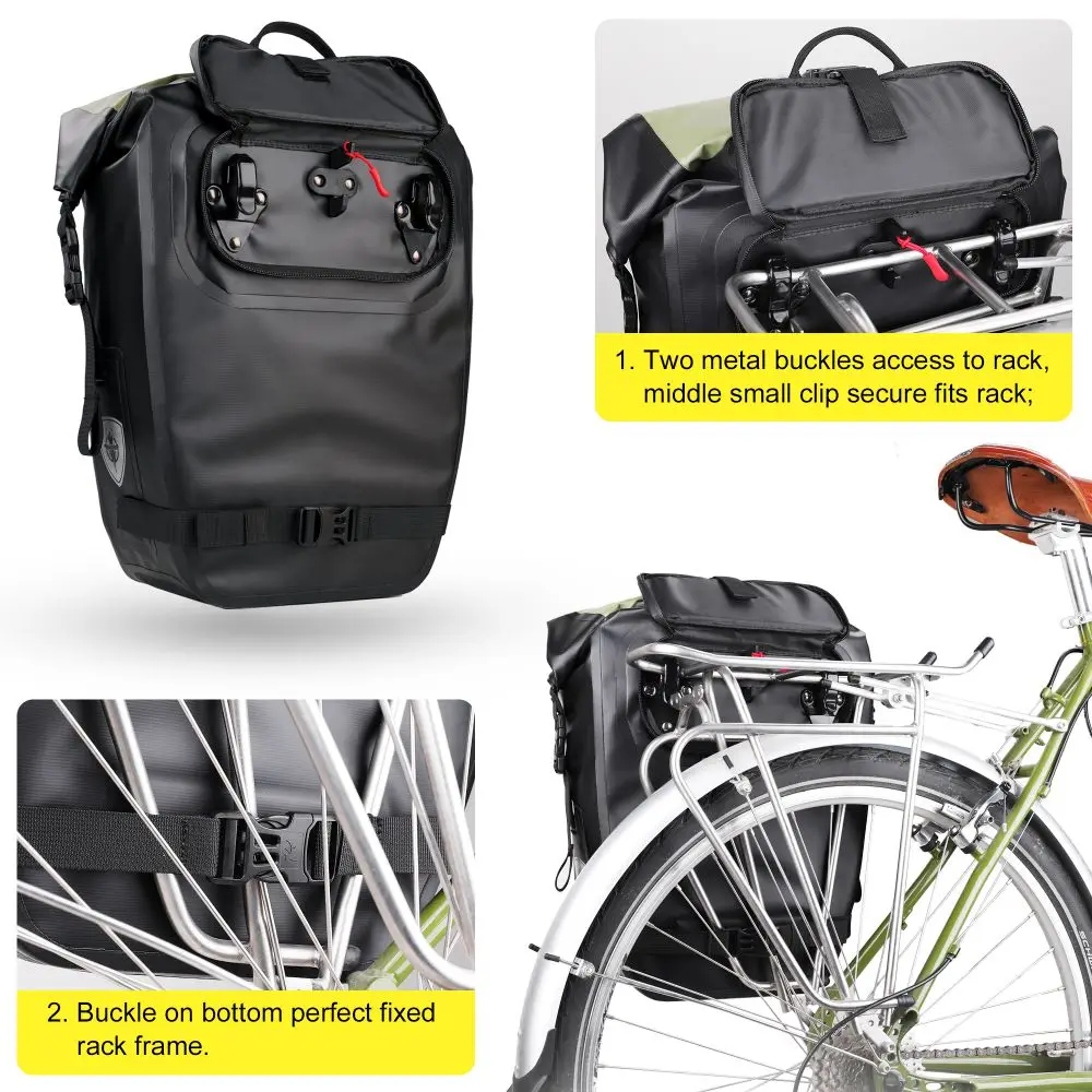 Rhinowalk Bicycle Side bag Waterproof 27L Big capacity Multifunctional Rear Rack Pannier Storage Bag Cycling Bags 5