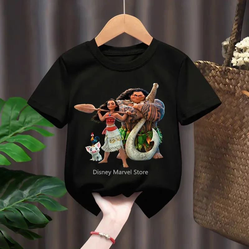 2024 Moana New Girls T-Shirts Summer Kids Cartoon T Shirts Short Sleeve Fashion Tees Tops Children Fashion Casual TShirts 1-14 Y 3