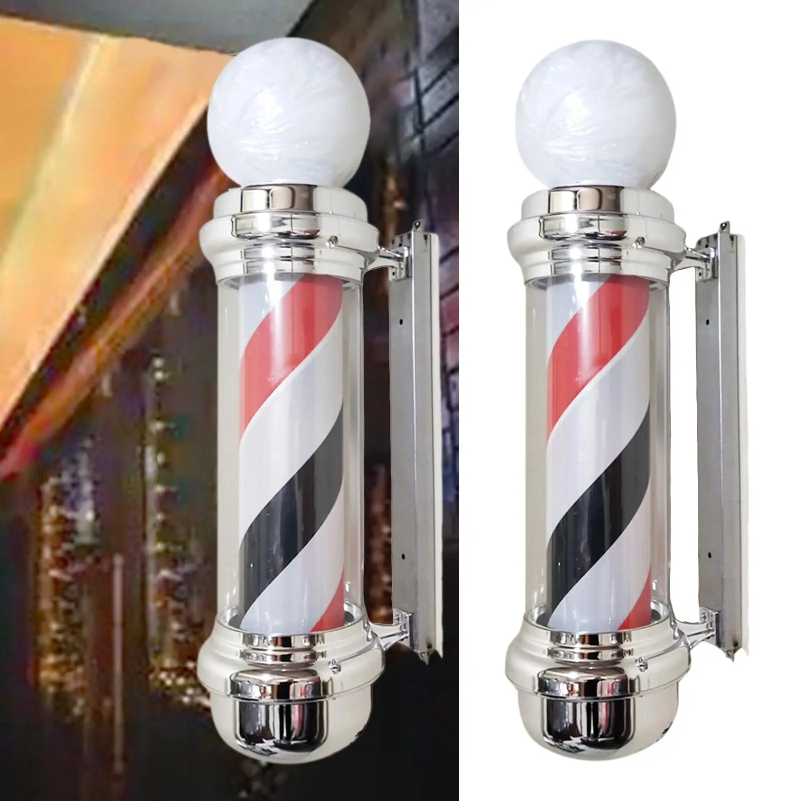 Barber Pole Led Light Rotating Hair Salon Shop Sign Stripes Per Parrucchieri All'Aperto