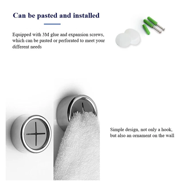 Önmagarasztó Törülköző Dugó Tartó Falra Szerelt Fürdőszobai Horog Tároló Állvány Vízálló Háztartási Rongyos Edények Klip Szervezője - Image 5