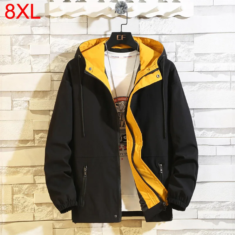 

Spring and Autumn Jacket Men Hong style loose big size Workwear tops new jacket boys coat students 7XL 8XL