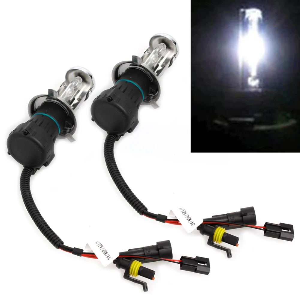 

2Pcs H4 6000K 35W Bi-Xenon Hi/Lo Beam for HID White Bulb Car Headlight Light Lam