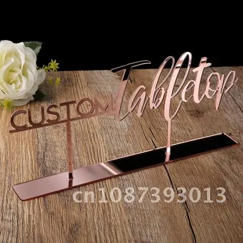 

Wedding Table Decoration Personalized Tabletop Sign Custom Name Calligraphy Hashtag Free Standing Reception Decor Event Party