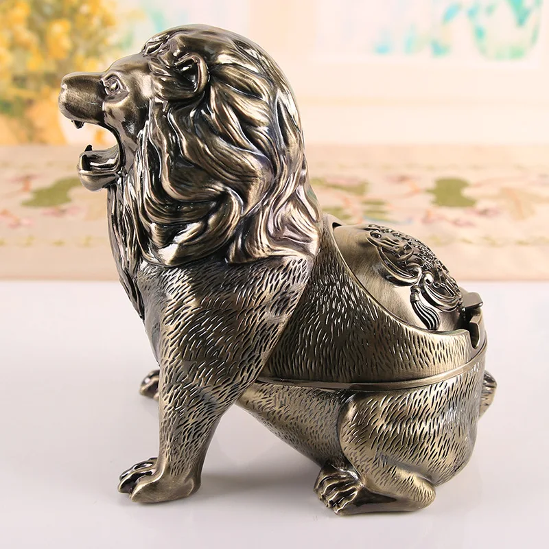 3D Lion Ashtray Creative Anti Fly Ash Household Large Capacity Animal Ashtray Home Decoration