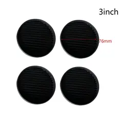 Set of 4 Non - Slip Rubber Furniture Pads and Caster Cups (Black - 3inch - Round)