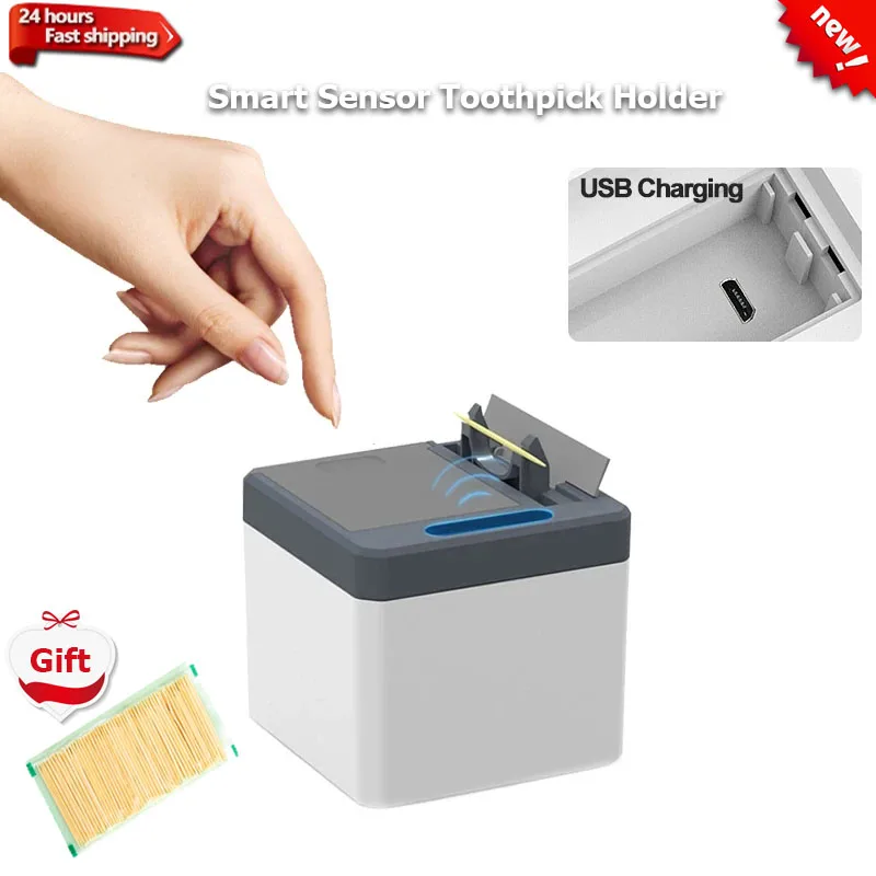 

Smart Toothpick Holder Infrared Sensors Automatic Toothpicks Dispenser Storage Box Hogar Inteligente Kitchen Tabletop Accesorios