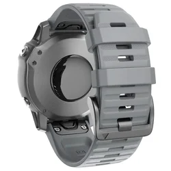 Premium Titanium Alloy QuickFit Watch Band - 22mm/26mm Adjustable Strap for QuickFit 22mm (Silicone Gray)