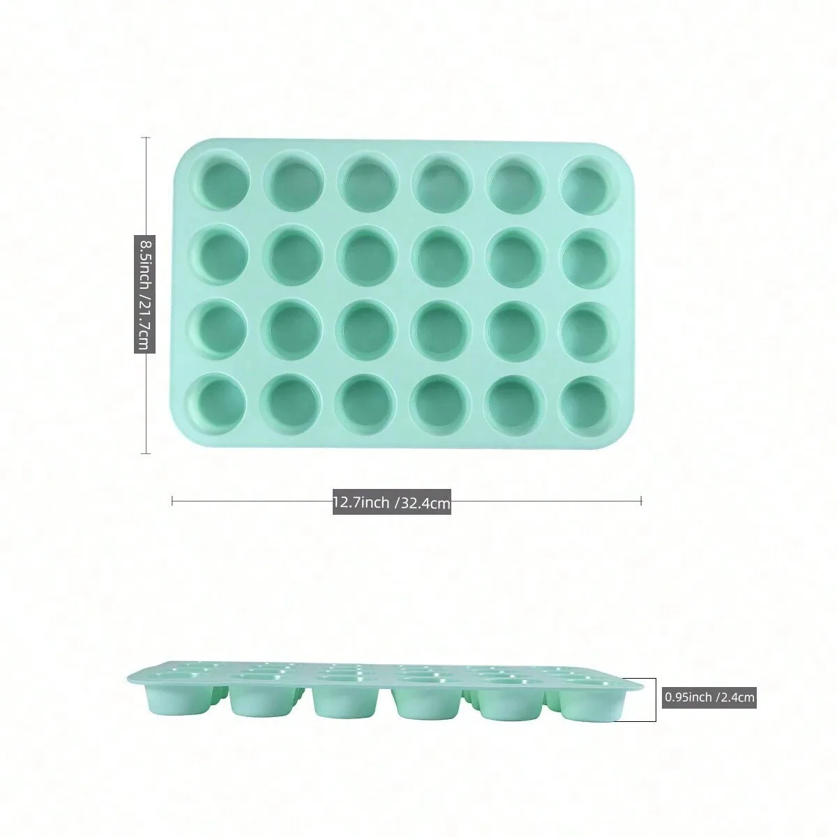 24-Hole Cake Mold Silicone Soap Cookies Cupcake Bakeware Pan Tray Mould Home Mini Muffin Cup 3D Non-stick Jelly&Candy Mold