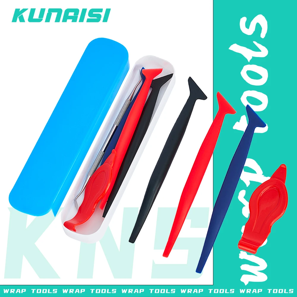 Car Vinyl Wrap Tool Kit Flexible Micro Squeegee with Edge Trimmer Different Hardness for Window Tint Stickers Installation