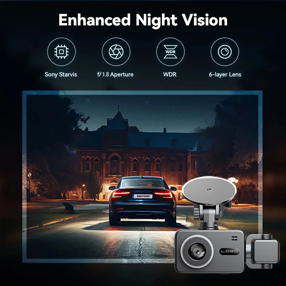 Description Picture 5 of item3 Channel WiFi Car DVR HD 1080P 3-Lens Vehicle Dash Cam Three Way Camera DVRs Recorder Video Registrator Dashcam Camcorder