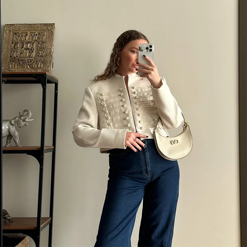 High Street Women's Jacket O-neck Single Breasted Solid Female Napoleon Jackets 2026 Spring New Chic Fashion Casual Lady Coat 9 S217392ced9954b82995a5c52181ddbcf6