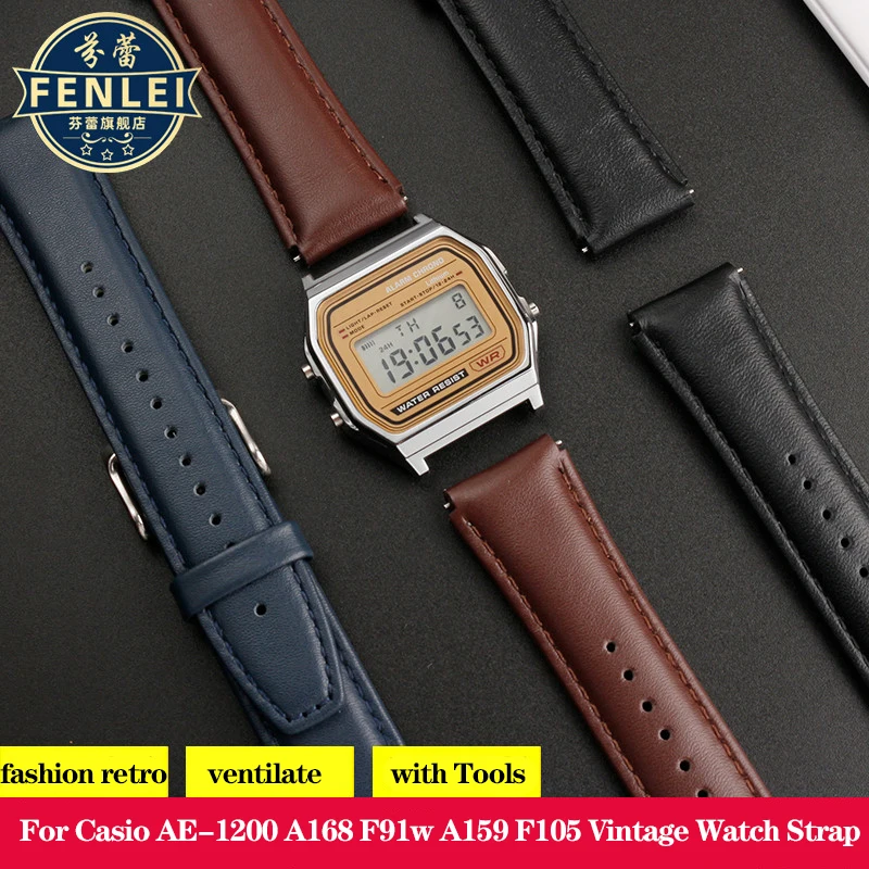 

Ремешок из воловьей кожи для Casio AE-1200/1300 AE1200 F91w A159 F105 A158 a168 a169 f91w